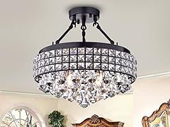 Daya Crystal/Metal Semi-flush Mount Lamp
