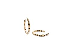 Alex and Ani Beaded Hoop Earrings, Natural