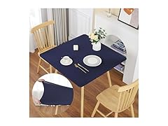 Navy Blue Fitted Square Tablecloth 