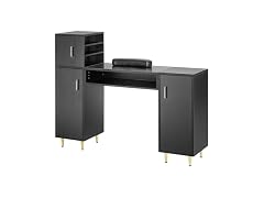 VEVOR Manicure Table, Glass Top Nail