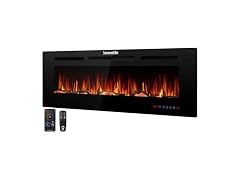 SereneLife 50 inch Electric Fireplace Heater with LED Flame