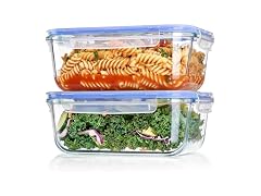 Vtopmart Blue 2 Pack 63oz Glass Containers W/ Lids