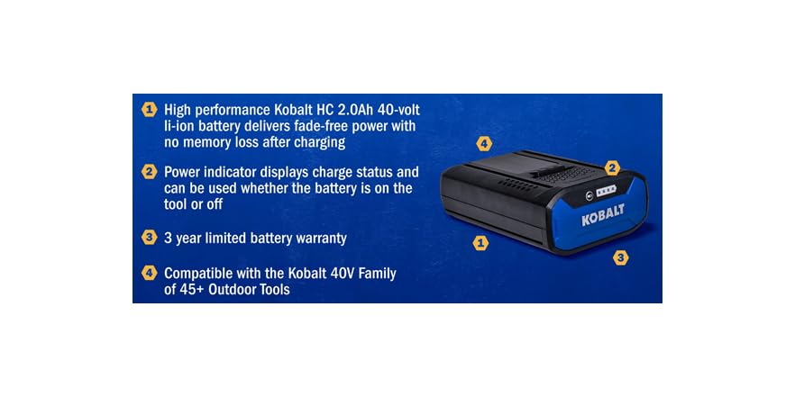 Kobalt 40 -Volt, 2 Ah 1 -Pack Lithium Ion (Li-ion) Battery