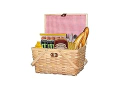 Vintiquewise Vintiquewise.com Gingham Lined Woodchip Picnic 