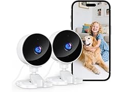 (2 Pack) YOTON Indoor Security Camera | 2.4GHz