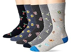 Amazon Essentials (8-12) 5-pack Socks Party