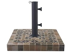 Natural Stone Mosaic Umbrella Base- Matte Stone