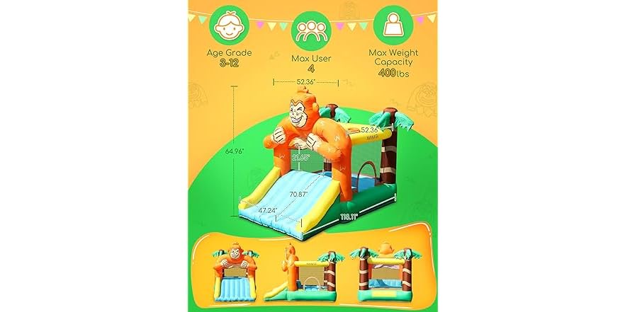 Generic Jungle Inflatable Bounce House (Open Box)