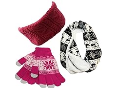 Women's Winter Print Accessories Bundle