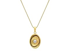 18K Gold Textured Pearl Pendant