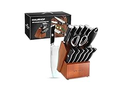 HAUSHOF 15 PC Kitchen Knife Block Set