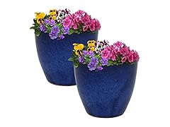 Sunnydaze Decor AP-176 2 Resort Ceramic Planters 8 Inch