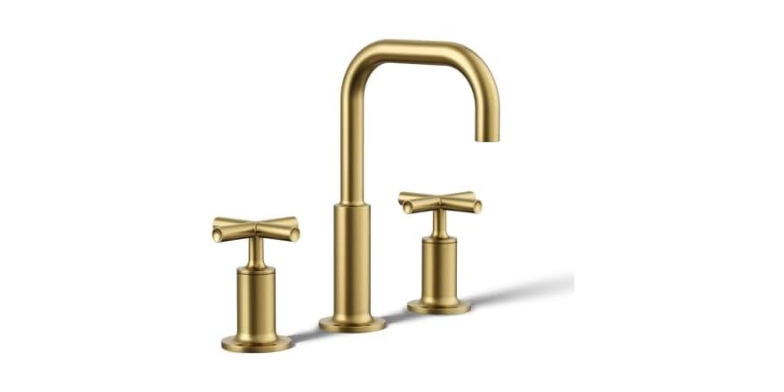 KOHLER K-14406-3-2MB Purist Widespread Bathroom Faucet, Vibrant Brushed Moderne Brass