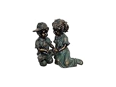 12" Boy And Girl Reading, Bronze
