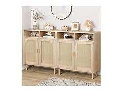 Set of 2 Rattan Sideboard, Natural