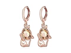 Citrine Cat Drop Earrings