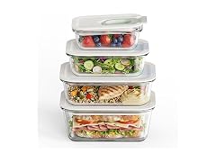 4 Pack 129 oz Glass Meal Prep Containers