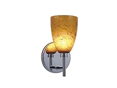 1-Light Amaretto Glass Satin Nickel Wall Sconce