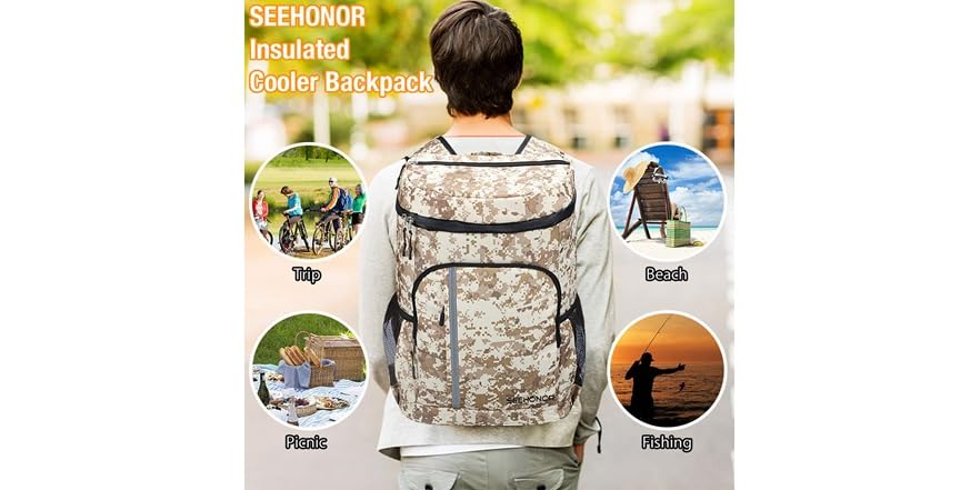 camo insulated backpack cooler
