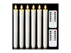 Homemory Real Wax LED Flameless Taper Candles with Timer