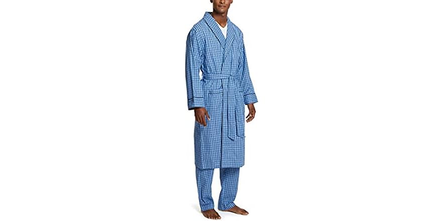 Blue Koala Pattern Print Men Long Robe main image 1