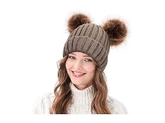 Arctic Paw Women (OS) Winter Beanie Hat Pom Khaki