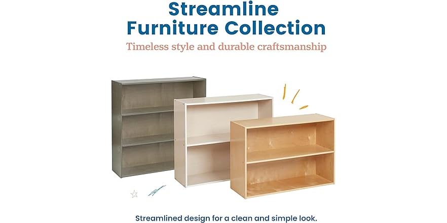 ECR4Kids Streamline 2-Shelf Storage Cabinet