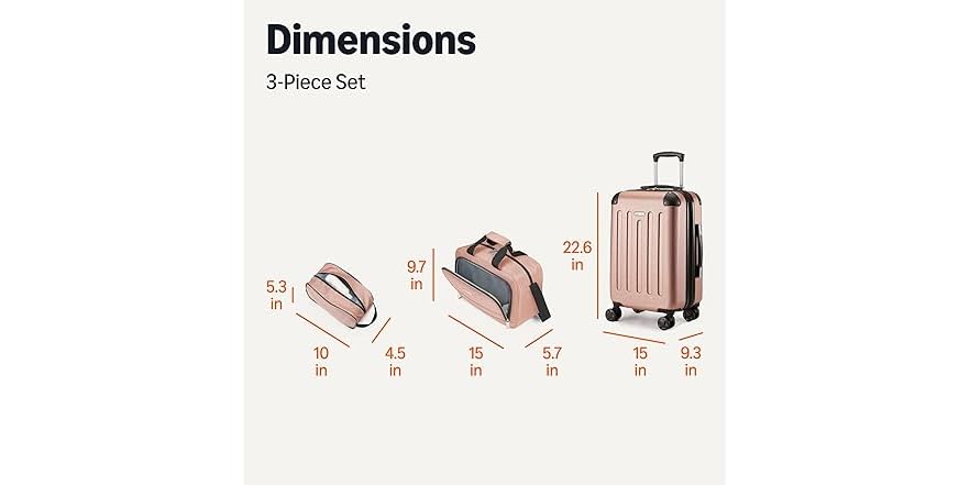 Amazon Basics 3-Piece Luggage Set