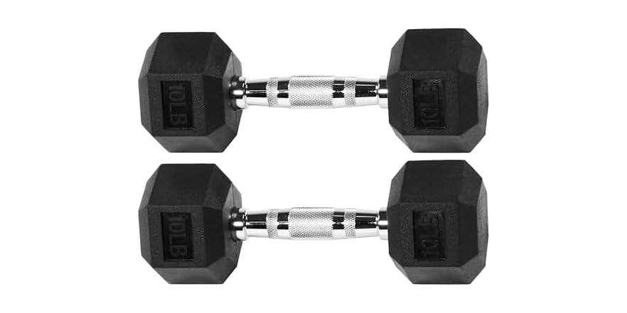 thumbnail image 2 of Signature Fitness Rubber Encased Hex Dumbbell Multiple Sizes 20/mo 2 of 12