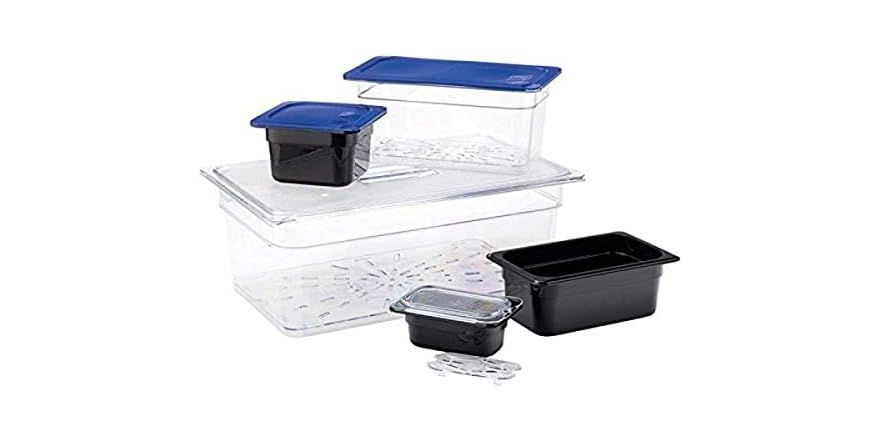 thumbnail image 2 of 4-Inch Deep Food Storage Pan - Amber Plastic With Spoonable Corners For Catering & Restaurants 2 of 9