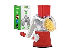 Nutrichef 3 in 1 Cheese Grater & Shredder- Red