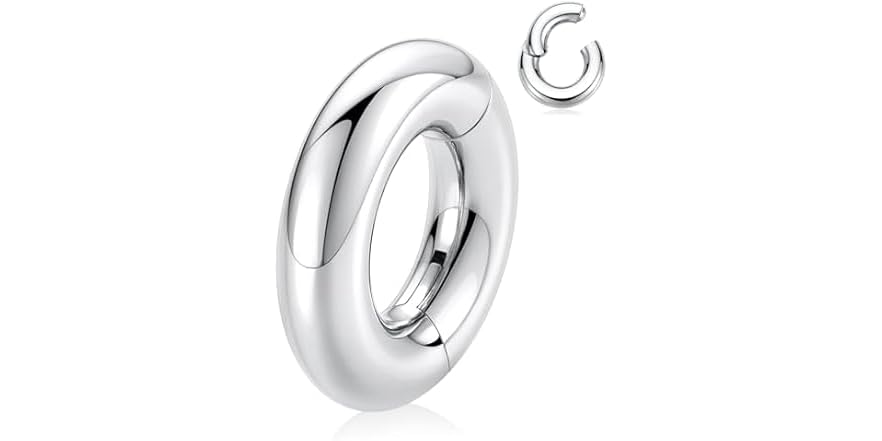 14mm Thick Silver Nose Rings Hoop