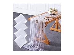 YOUMEHOME 60x120 Inch Pearl Table Cloth, 4PK