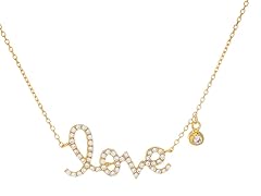 Swarovski Crystal Elements 18K Gold "Love" Cable Necklace