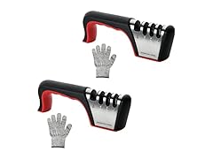 Simple Deluxe 2 Pack 4-in-1 Kitchen Knife Sharpener