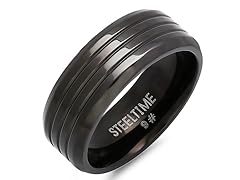 Men's Black Titanium Texture Ring