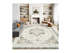 Marsail 8x10 Washable Area Rug, Soft &