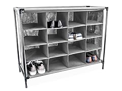 16-Compartment Cubby Shoe Rack -2 Colors