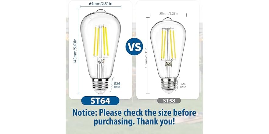 St64 Led Bulb Drawing.pdf BesLowe 12-Pack ST64 LED Edison Bulbs 5000K