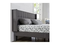Zinus Dori Upholstered Wingback Bed King
