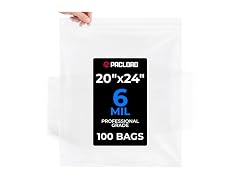 20" x 24" Extra Large Reclosable Plastic Zip Bags, 100 Count