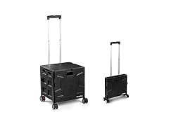 CleverMade Collapsible Wheeled Crate, 35L Capacity, 4 Wheels