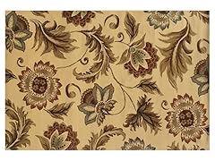 Emery Beige-Gold Floral Rug (Multiple Sizes)