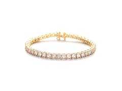 Gold Simulated Diamond Tennis Bracelet