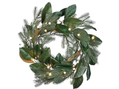 24" Magnolia Pine Wreath 35 LED