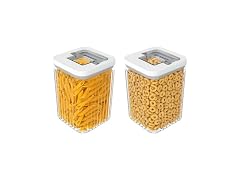 Oggi Airtight Clear Fluted Canister Set of 2