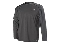 Long-Sleeve Contender Crew- Grey Heather