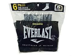 Everlast Men's White 1/4 Length, 6 Pairs
