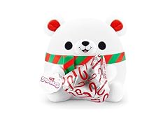Snackles Christmas Polar Bear & Kisses 14 Inch Plush by ZURU, Ultra Soft Plush, Collectible Plush with Real Licensed Brands, Stuffed Animal, Giftable, Holiday