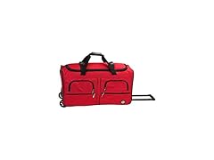 Rockland Rolling Duffel Bag, Red, 40"